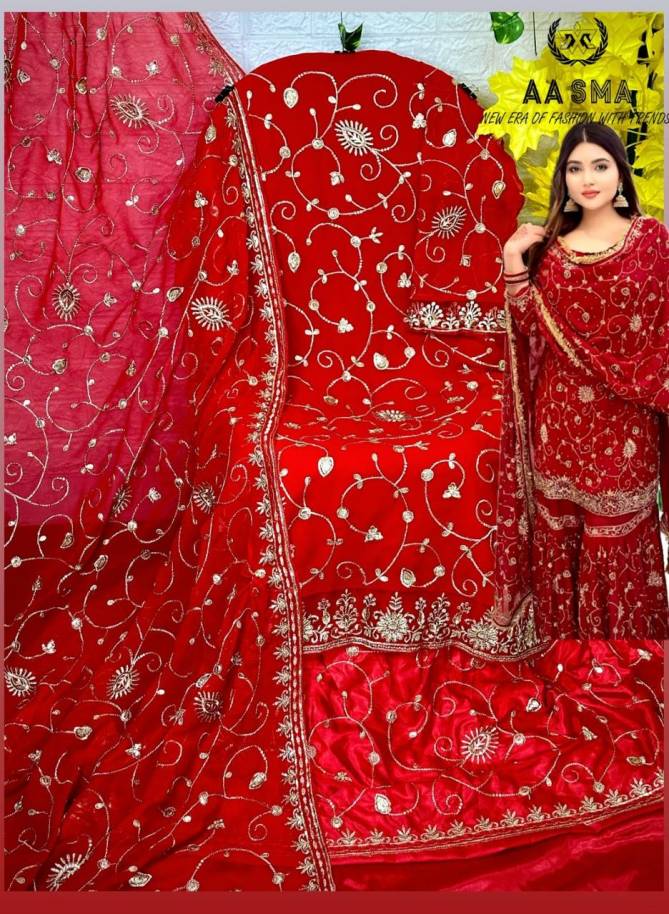 Aasma 207 Georgette Sharara Designer Salwar Suits Wholesale Market In Surat